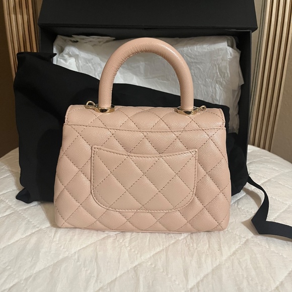 Chanel Extra Mini Pink Quilted Caviar Coco Handle - Picture 6 of 11